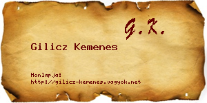 Gilicz Kemenes névjegykártya